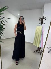 Ms 4000 Pamuk Keten Etekli Siyah Takım