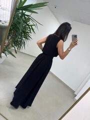 Ms 4000 Pamuk Keten Etekli Siyah Takım