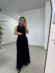 Ms 4000 Pamuk Keten Etekli Siyah Takım