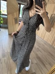 My 3141 Black waist drawstring shirt dress