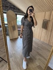 My 3141 Black waist drawstring shirt dress