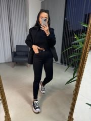 Zr. Siyah Denim Pantolon
