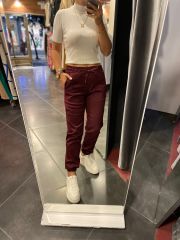 Bordo gabardin pantolon