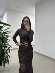 1566 Kahve Gümüş Halkalı Kemer