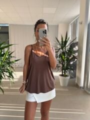 Bb 29551 Kahve Askılı Modal Bluz