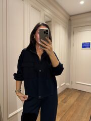 Art 3003 Çıtçıt Detaylı Siyah Modal Takım