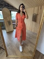 My 3141 Pomegranate flower waist drawstring shirt dress