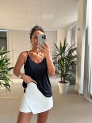 Bb 29551 Siyah Askılı Modal Bluz