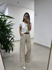 Bb 29821 Modal Dokulu Bej Pantolon