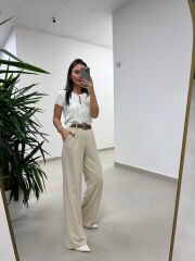 Bb 29821 Modal Dokulu Bej Pantolon