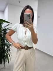 Bb 29821 Modal Dokulu Bej Pantolon