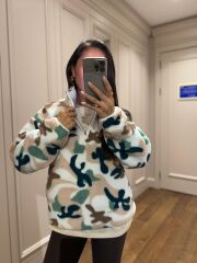 Mz 22684 Çok Renkli Fermuarlı Polar Sweat