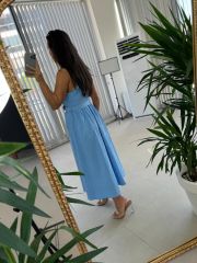 My 3554 Baby Blue Belted Dress