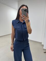 Art 4020 Vatkalı Tensel Palazzo İndigo Takım