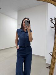 Art 4020 Vatkalı Tensel Palazzo İndigo Takım