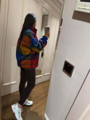 Mz 22733 Dik Yaka Renkli Ekose Polar Sweat