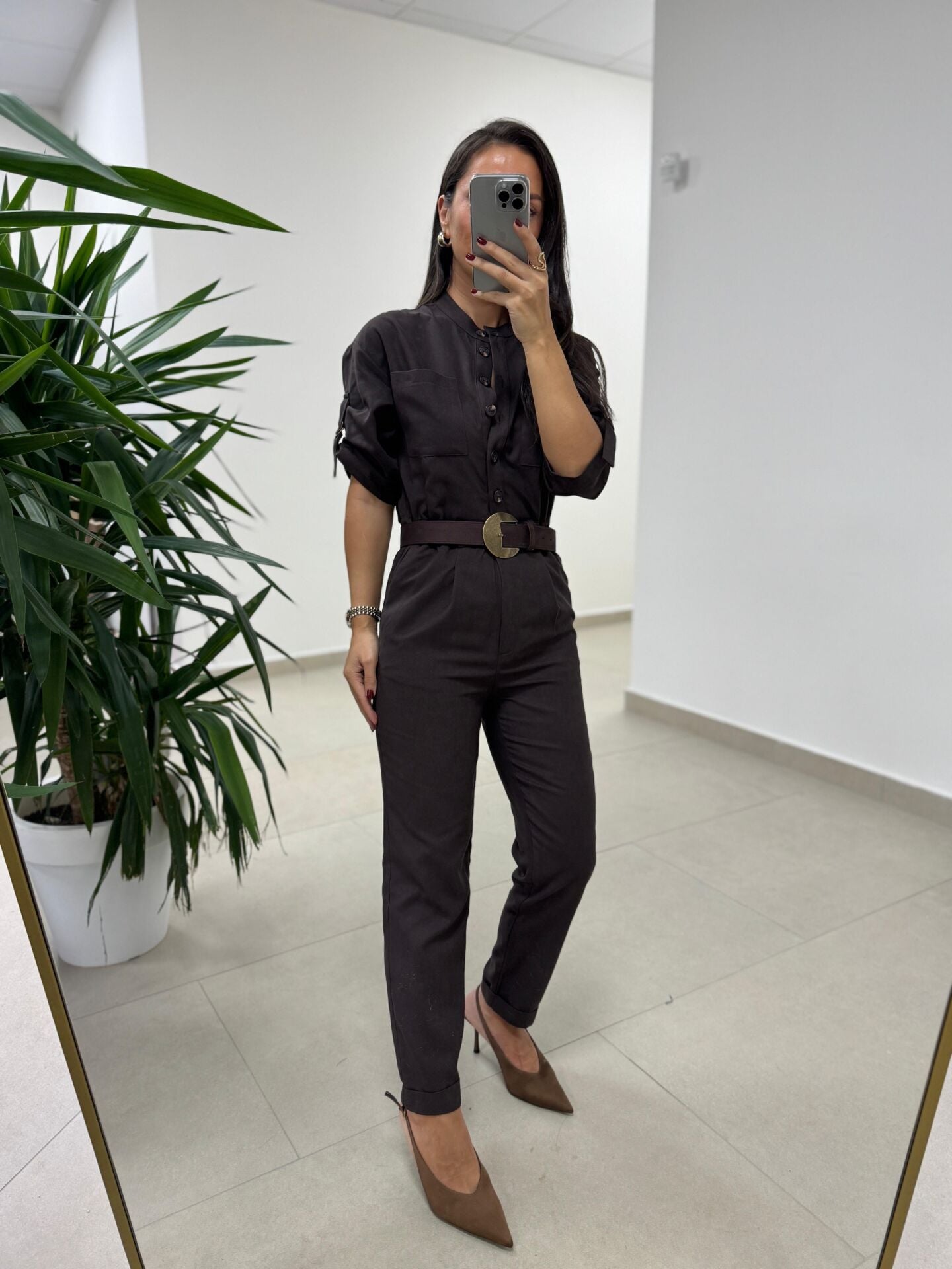 Dv 71553 A.Kahve Süet Tulum