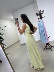 Ms 4000 Pamuk Keten Etekli Sarı Takım