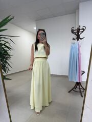 Ms 4000 Pamuk Keten Etekli Sarı Takım