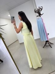 Ms 4000 Pamuk Keten Etekli Sarı Takım