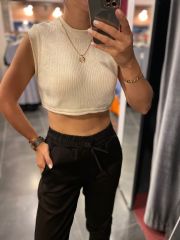 Siyah gabardin pantolon