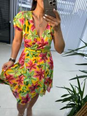 Mc 5873 Sarı Orkide Şifon Elbise