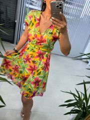 Mc 5873 Sarı Orkide Şifon Elbise