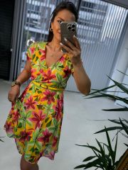 Mc 5873 Yellow Orchid Chiffon Dress