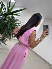 Art 4012 İthal Kumaş Pembe Etekli Takım