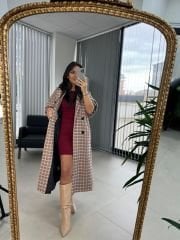 Foo Sarı Geçişli Astarlı Kaban