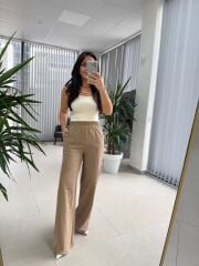 Fw 7207 Gold Düğmeli Keten Vizon Takım