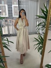 My 3554 Vizon Kemerli Elbise