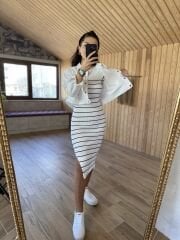Zr model gabardin beyaz ceket