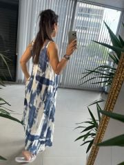 My 3531 Ring Strap Indigo Viscose Dress