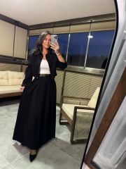 Mk Siyah Maksiboy Etek Ceket Takım