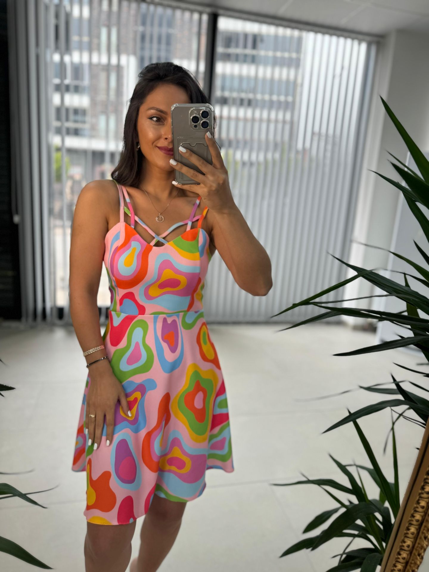 Mc 5883 Strappy Pink Colored Dress