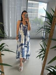 My 3531 Ring Strap Indigo Viscose Dress