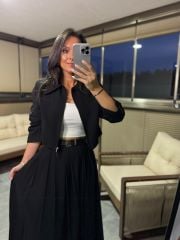 Mk 17892 Siyah Maksiboy Etek Ceket Takım