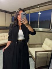 Mk 17892 Siyah Maksiboy Etek Ceket Takım