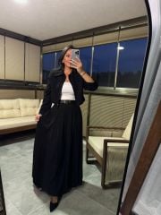 Mk Siyah Maksiboy Etek Ceket Takım