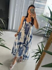 My 3531 Ring Strap Indigo Viscose Dress