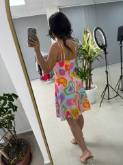 Mc 5883 Strappy Pink Colored Dress