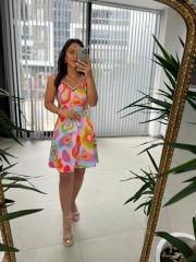 Mc 5883 Askılı Pembe Renkli Elbise