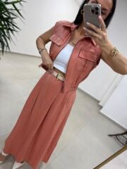 Art 4012 İthal Kumaş Kiremit Etekli Takım