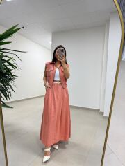 Art 4012 İthal Kumaş Kiremit Etekli Takım