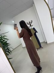 Bh 29410 Bluz Görünümlü Kahve Tensel Elbise