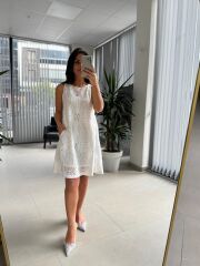 Bb 29983 Ekru Kolsuz Fisto Detaylı Elbise