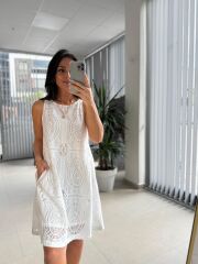 Bb 29983 Ekru Kolsuz Fisto Detaylı Elbise