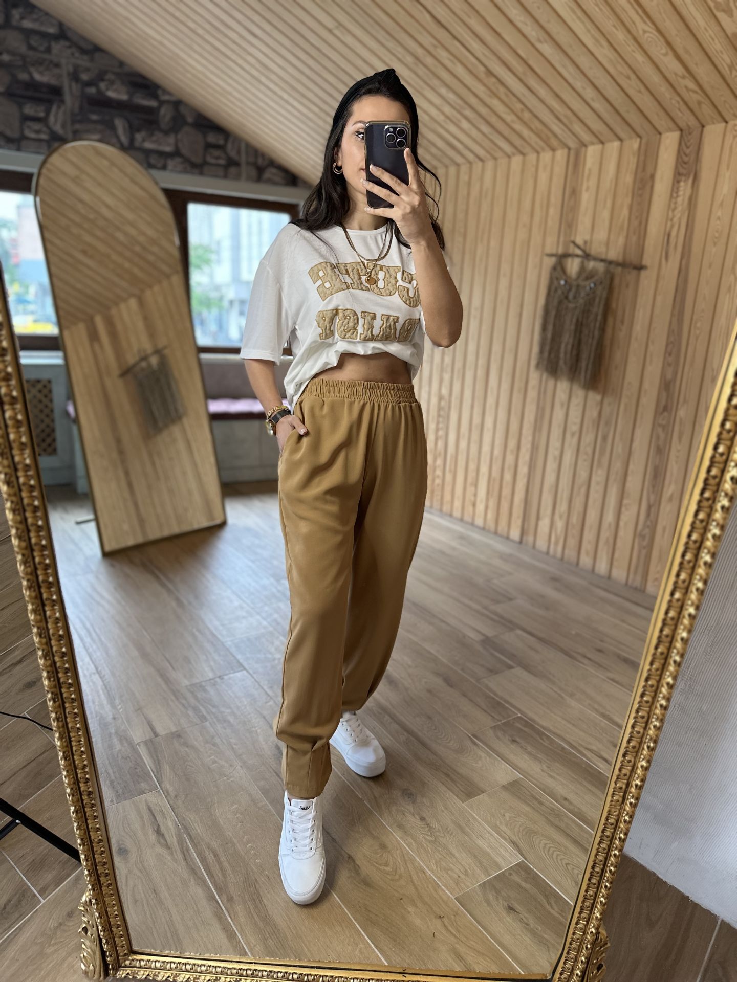 Camel paça pensli pantolon