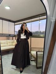 Mk A.Kahve Maksiboy Etek Ceket Takım